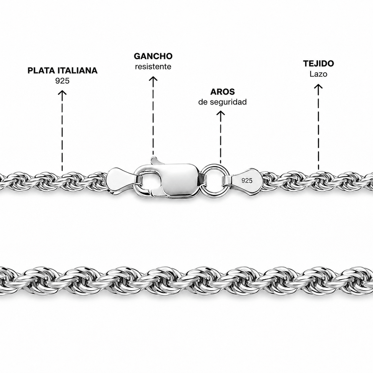 Pulso Lazo | Plata Italiana | 5,8 gr.